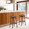 Costway Set of 2 29'' Swivel Bar Stool Leather Padded Dining Kitchen Pub Chair Backless